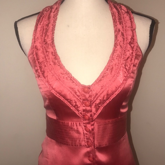 Silky Coral Halter Blouse. Arden B. Size Small - Picture 2 of 3